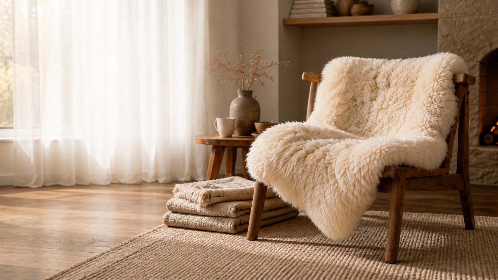 Natural sheepskin rug collection